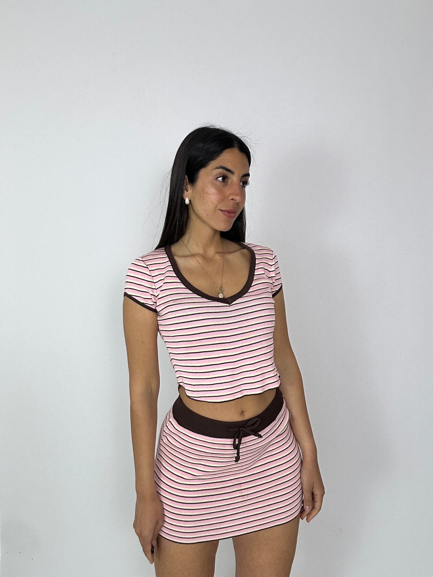 Coordinato gonna maglia a strisce