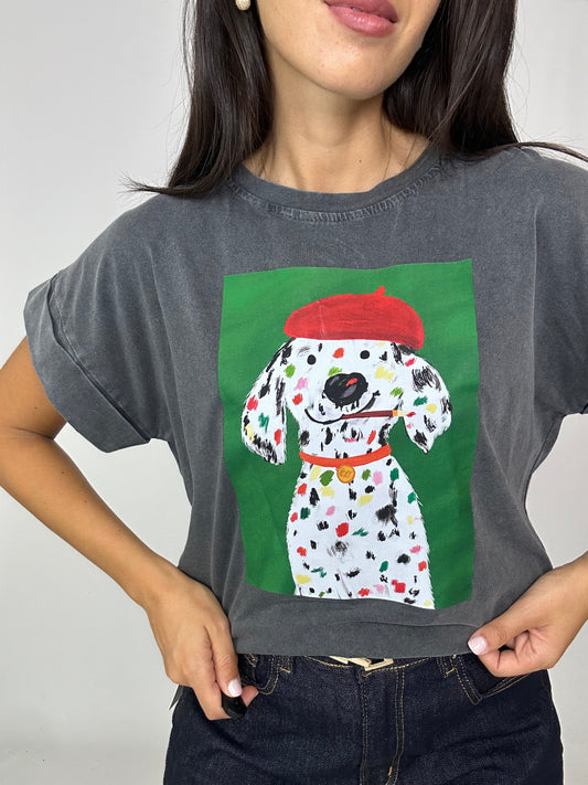 T-shirt con stampa dalmata