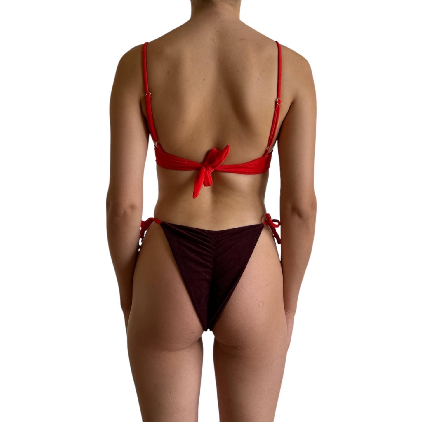 Bikini spugna con ferretto marrone arancione