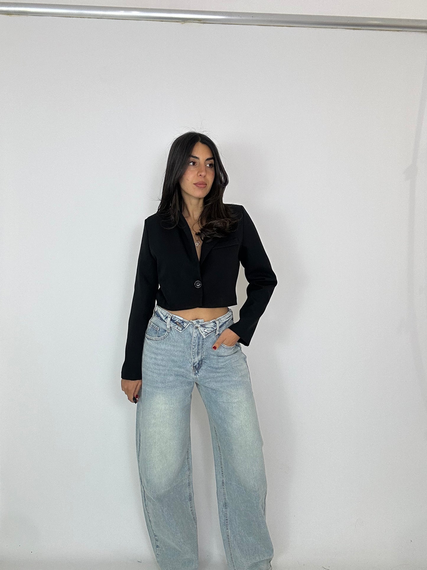 Jeans risvoltino in vita