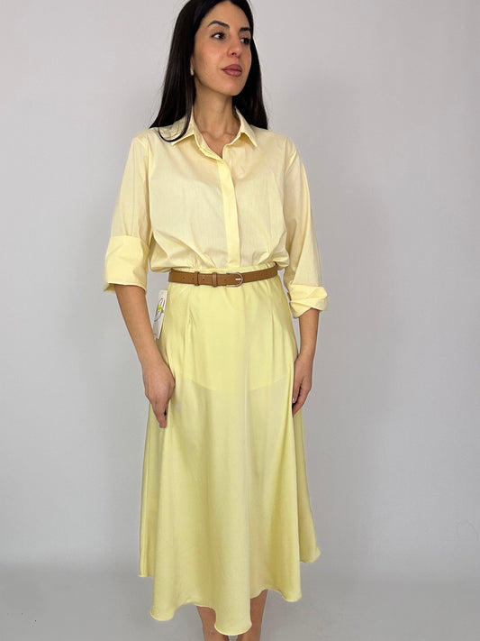 Gonna in raso gialla