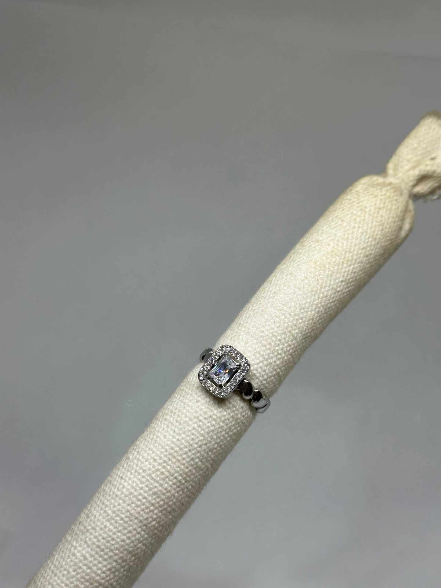 Anello argento rettangolare regolabile
