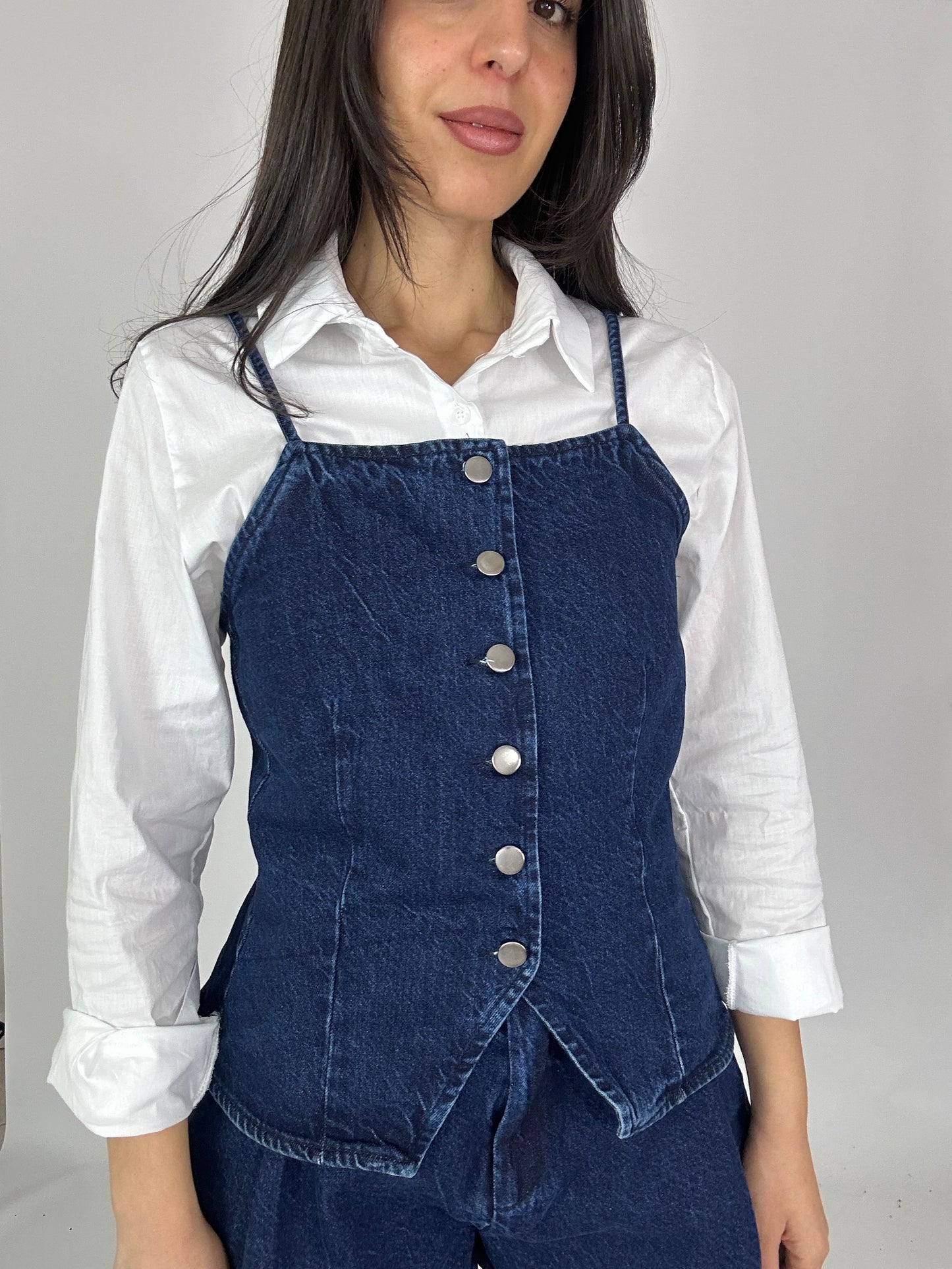 Top in denim lumina