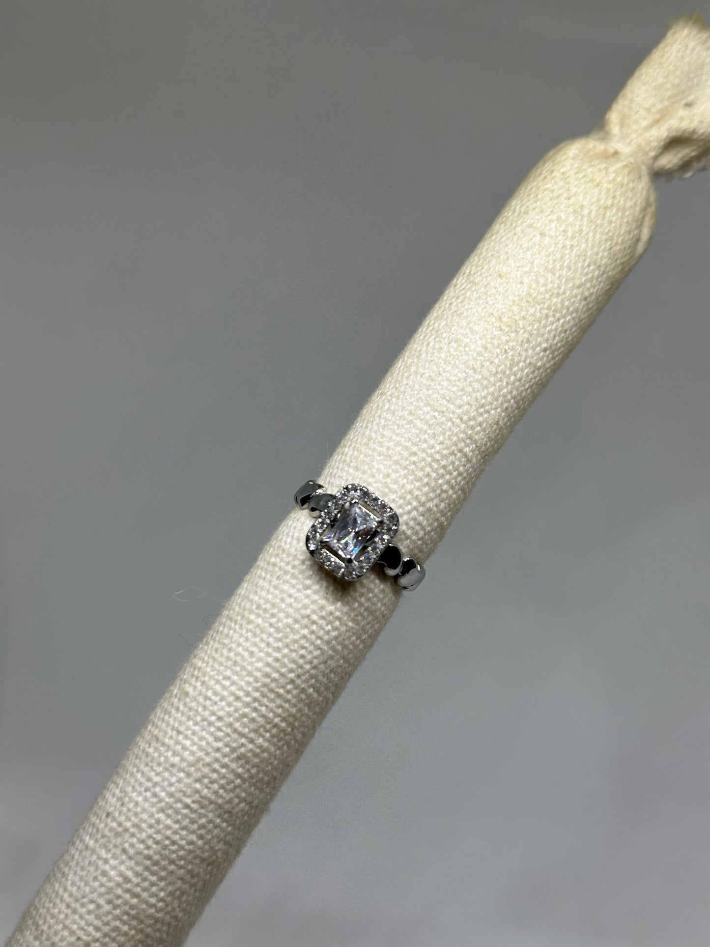 Anello argento rettangolare regolabile