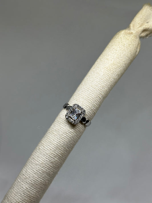 Anello argento rettangolare regolabile