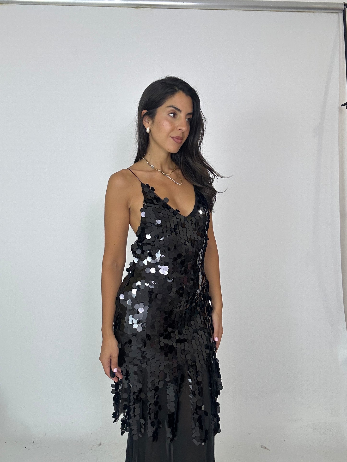Abito paillettes nero