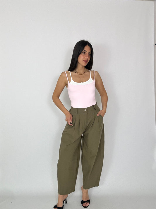 Pantalone leggero verde militare