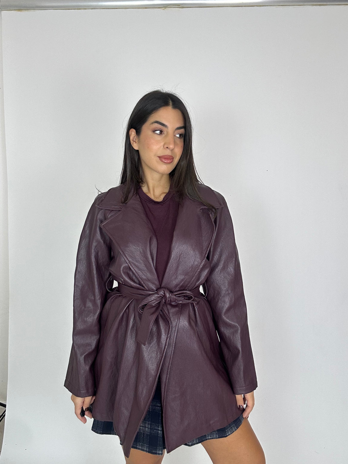 Trench eco pelle Wine