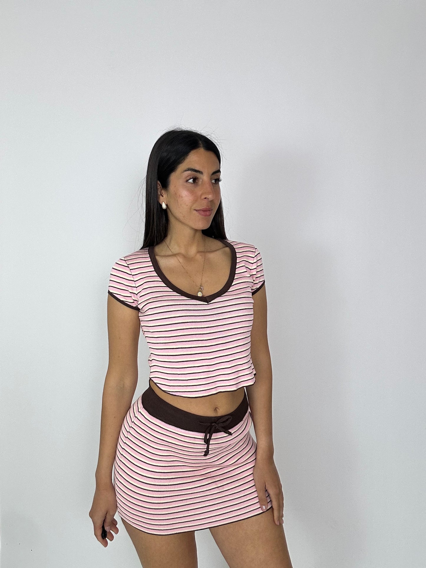 Coordinato gonna maglia a strisce