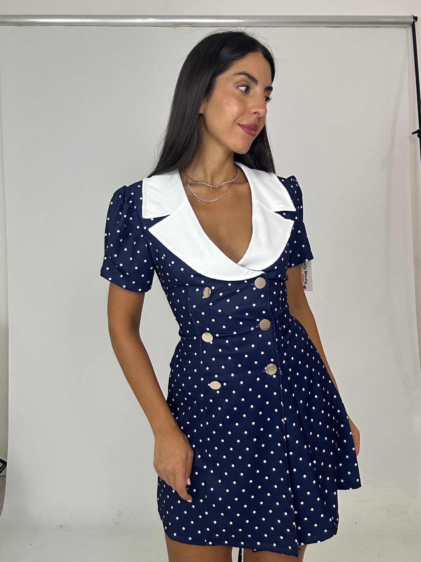 Abito pois blu e bianco