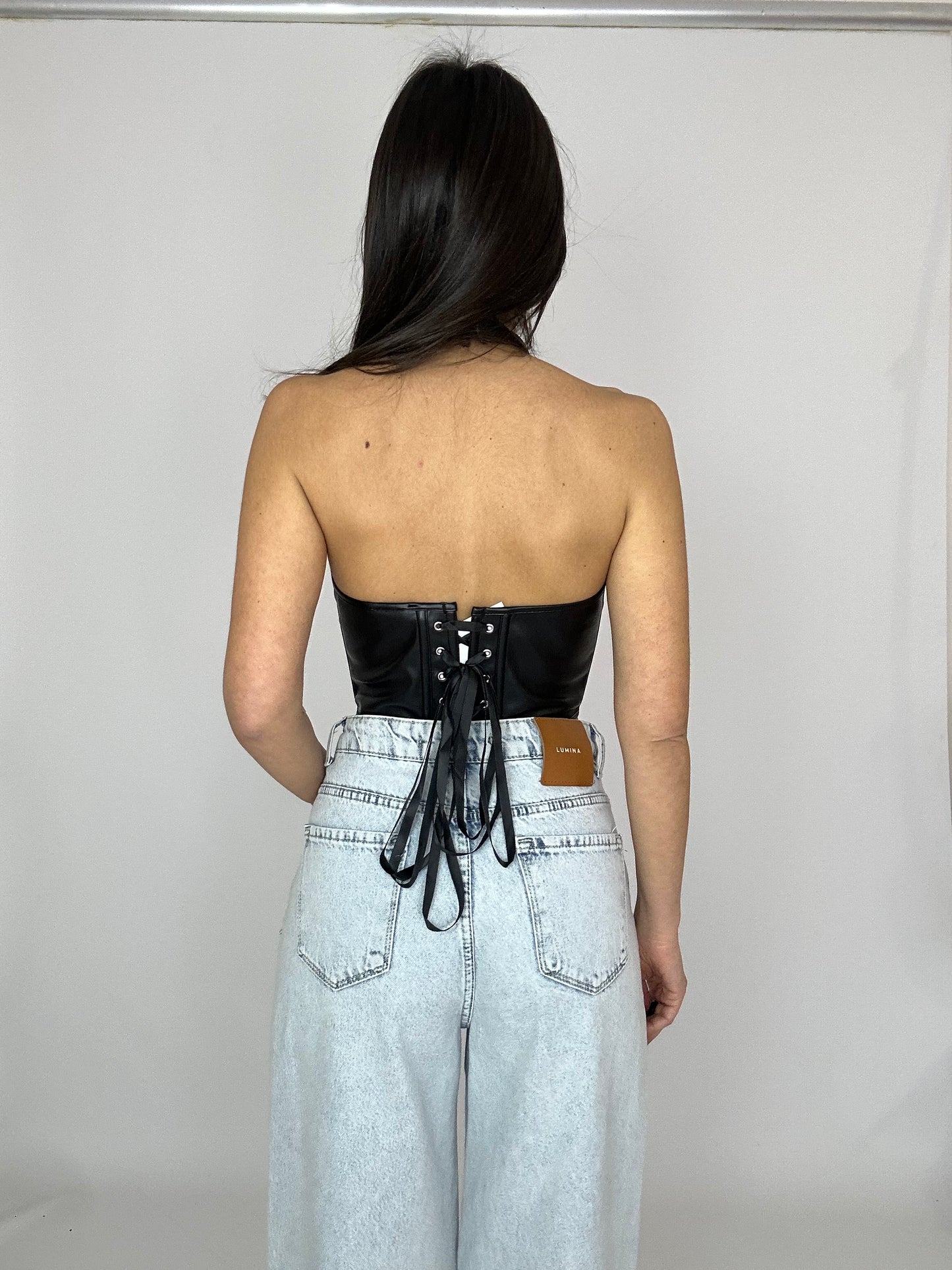 Top eco pelle nero