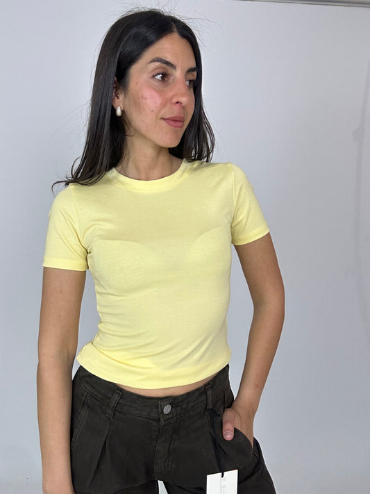 Maglia manica corta elastica gialla