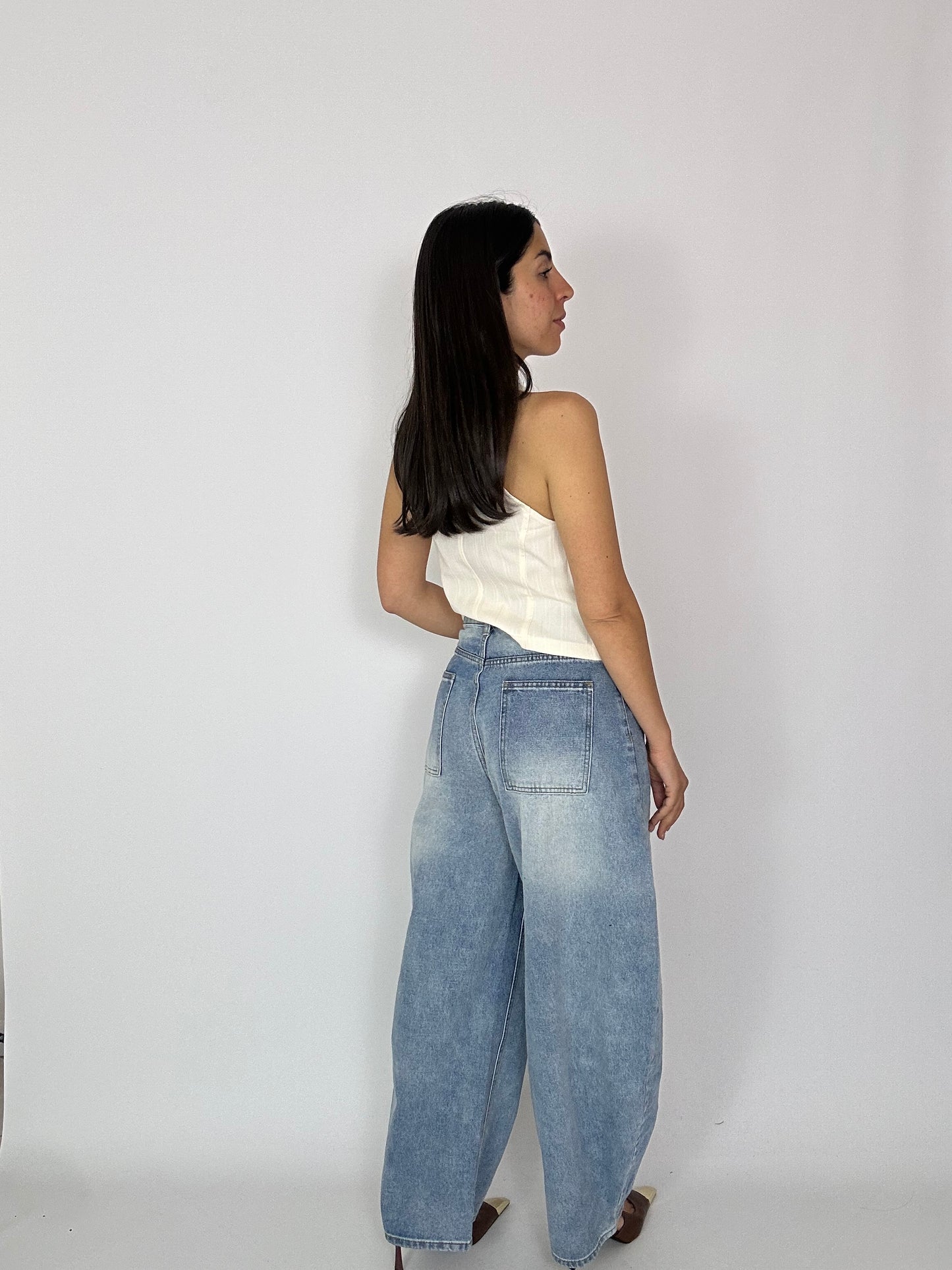 Jeans Balloon con fibbia in vita