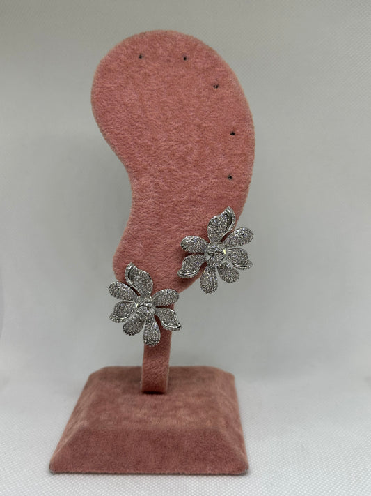 Orecchini fiore argento