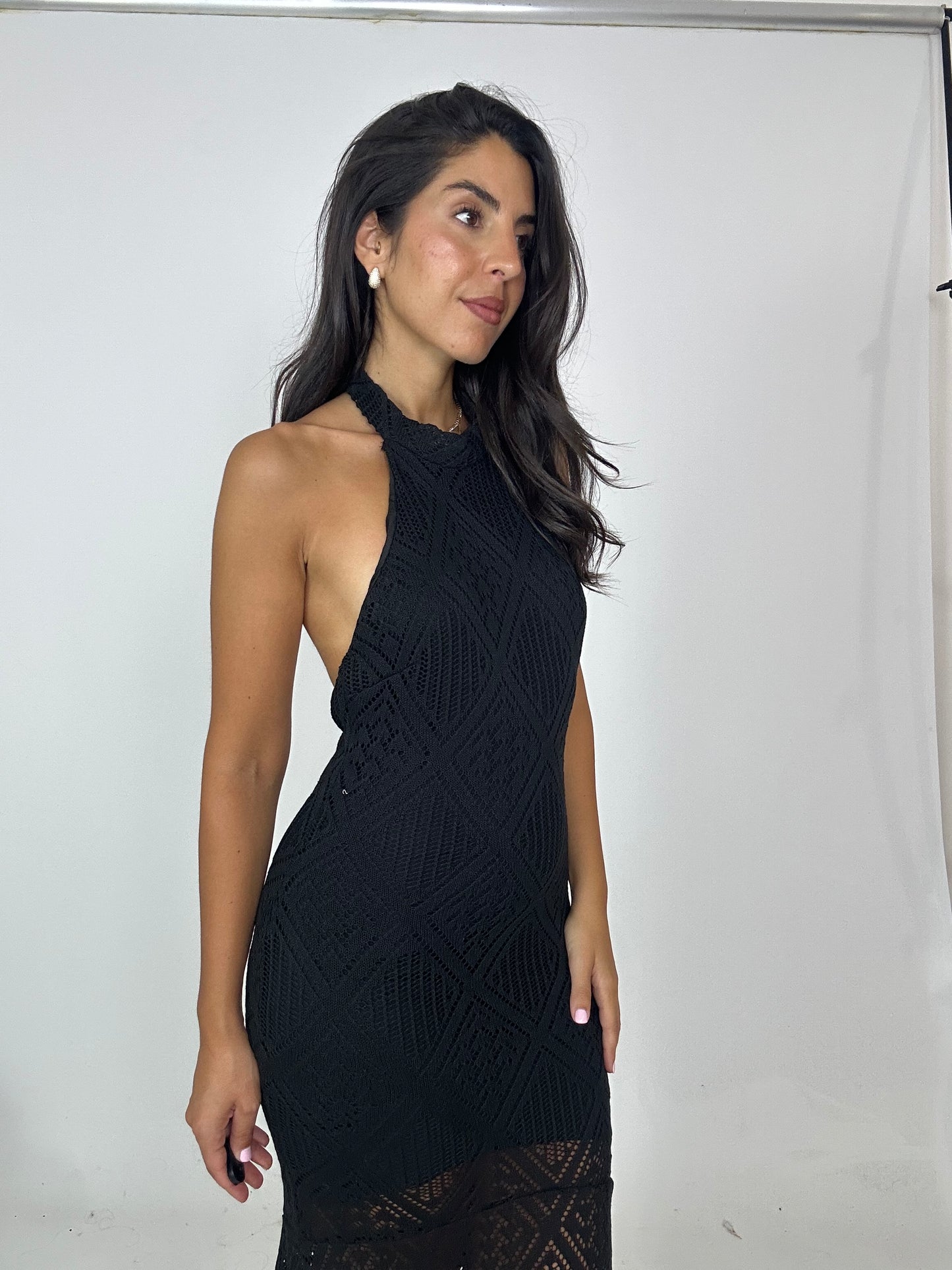 Abito nero con zip