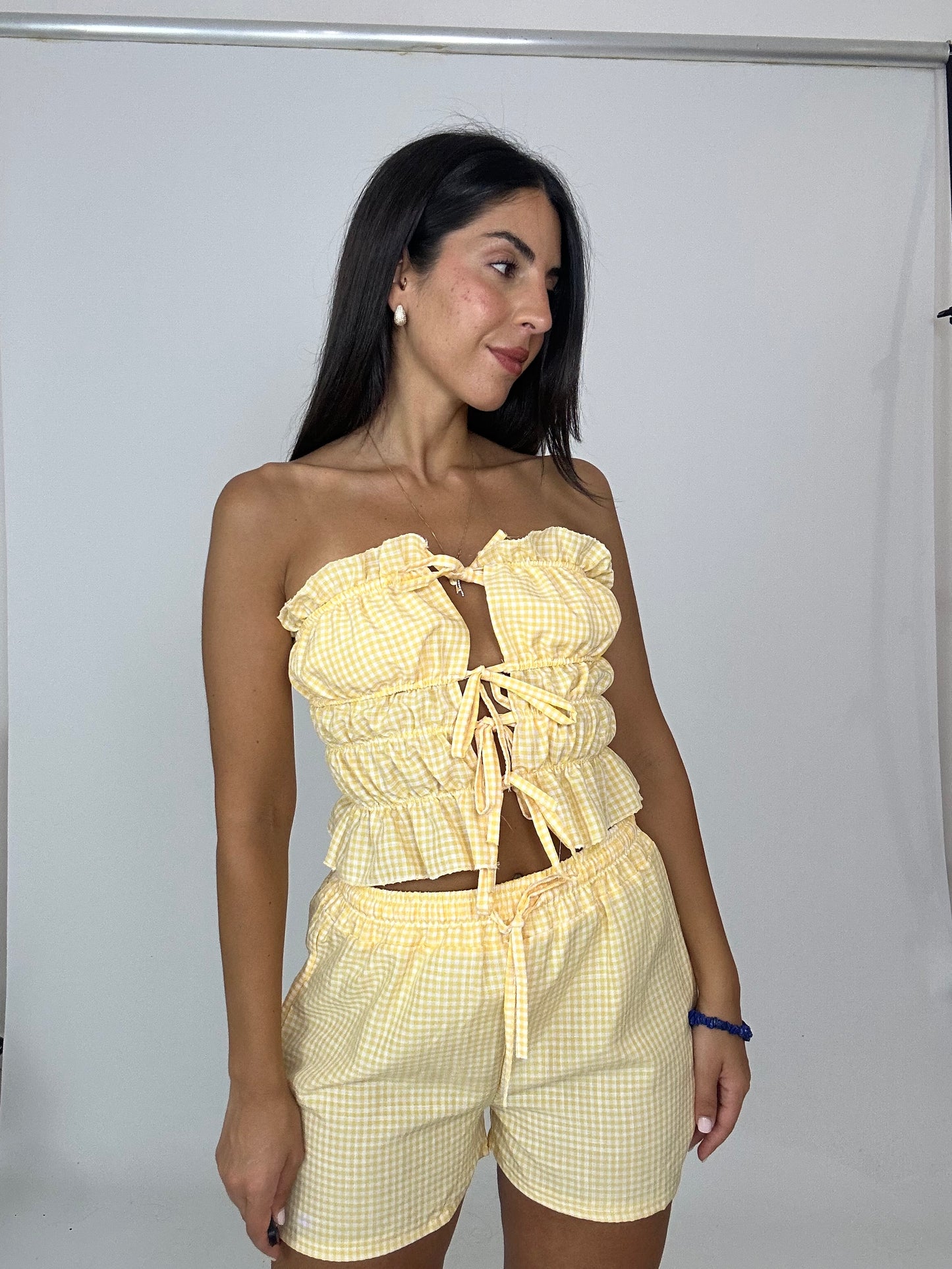 Coordinato giallo quadretti