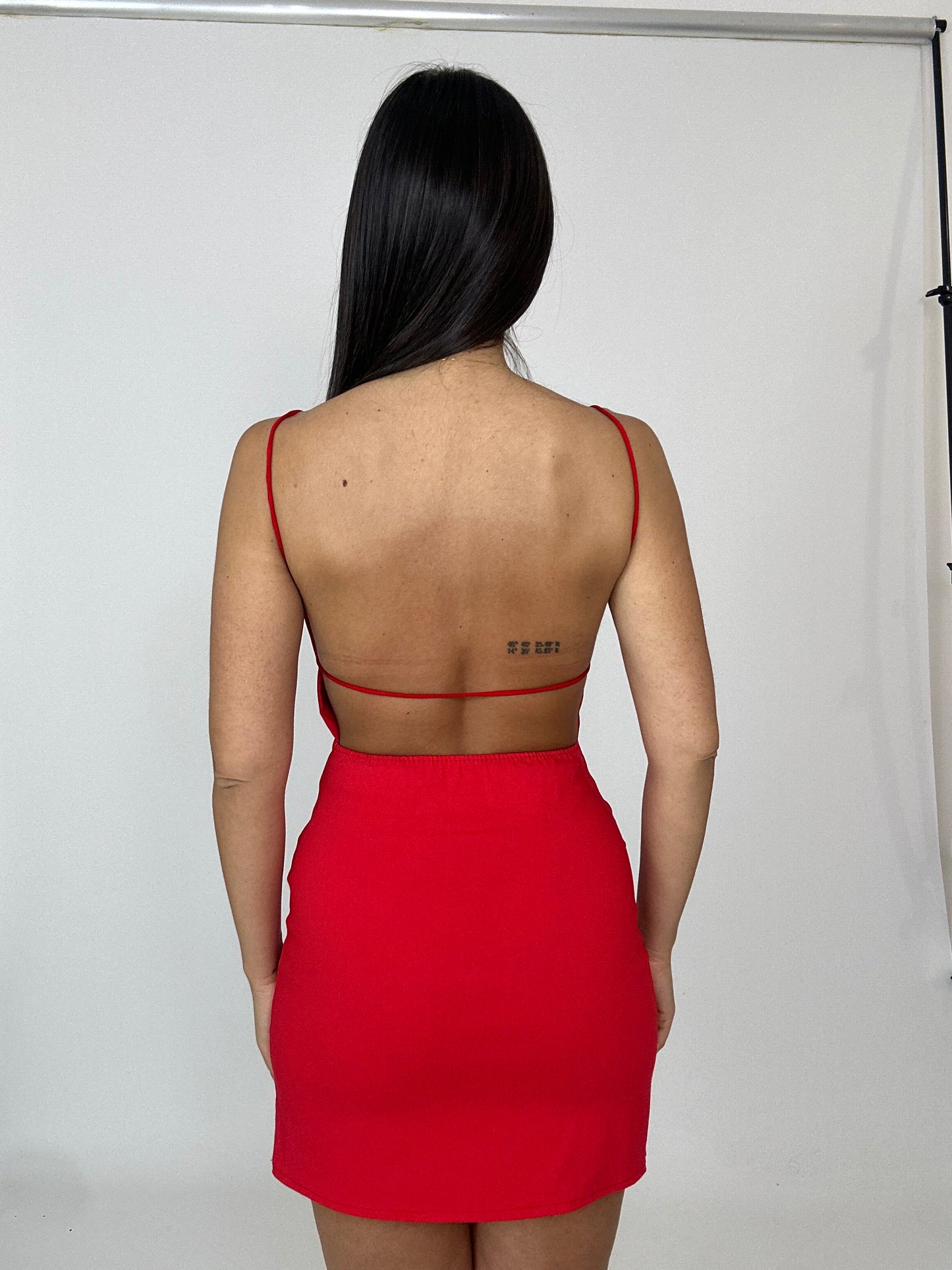 Mini dress rosso scollato