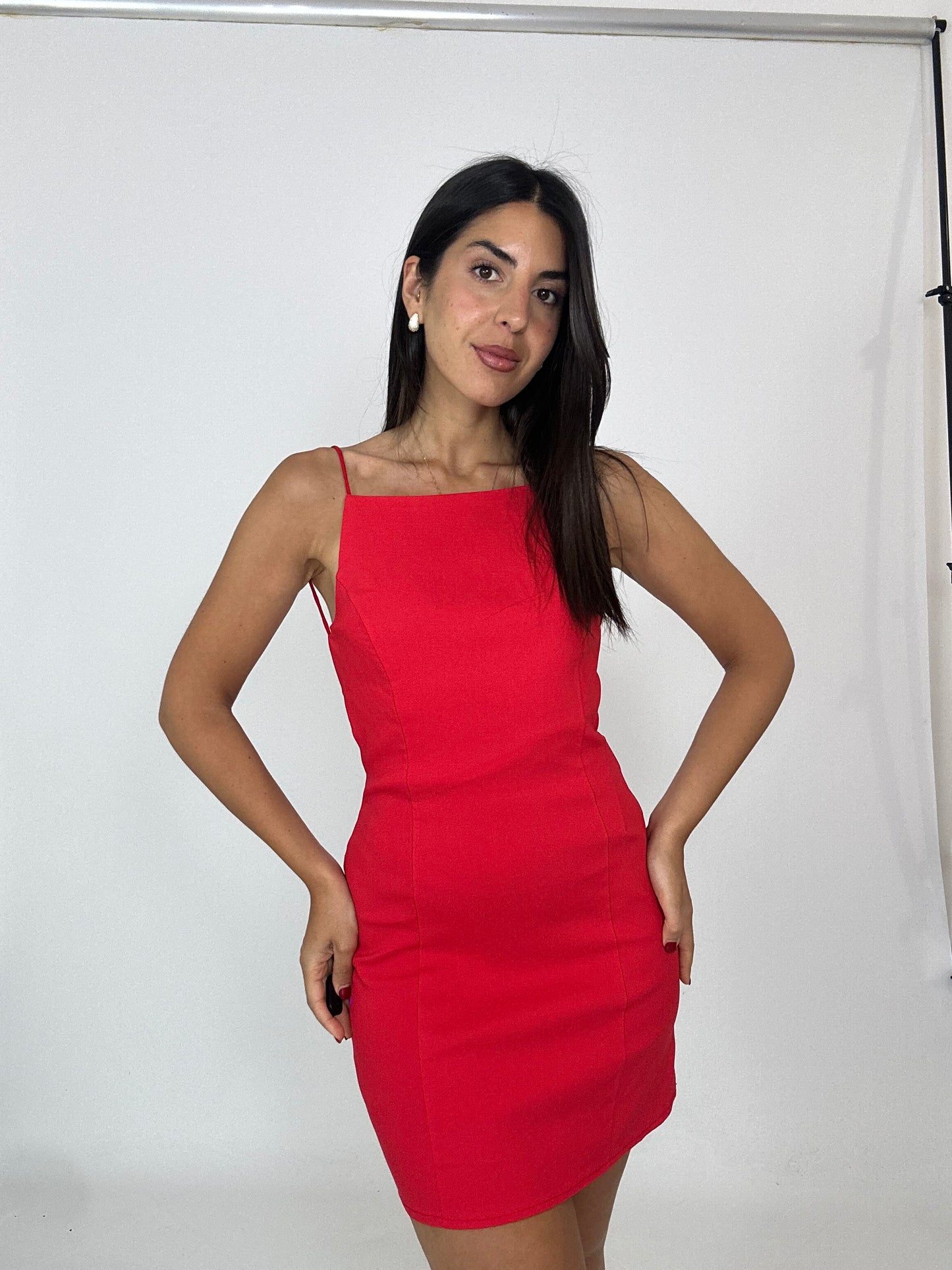 Mini dress rosso scollato
