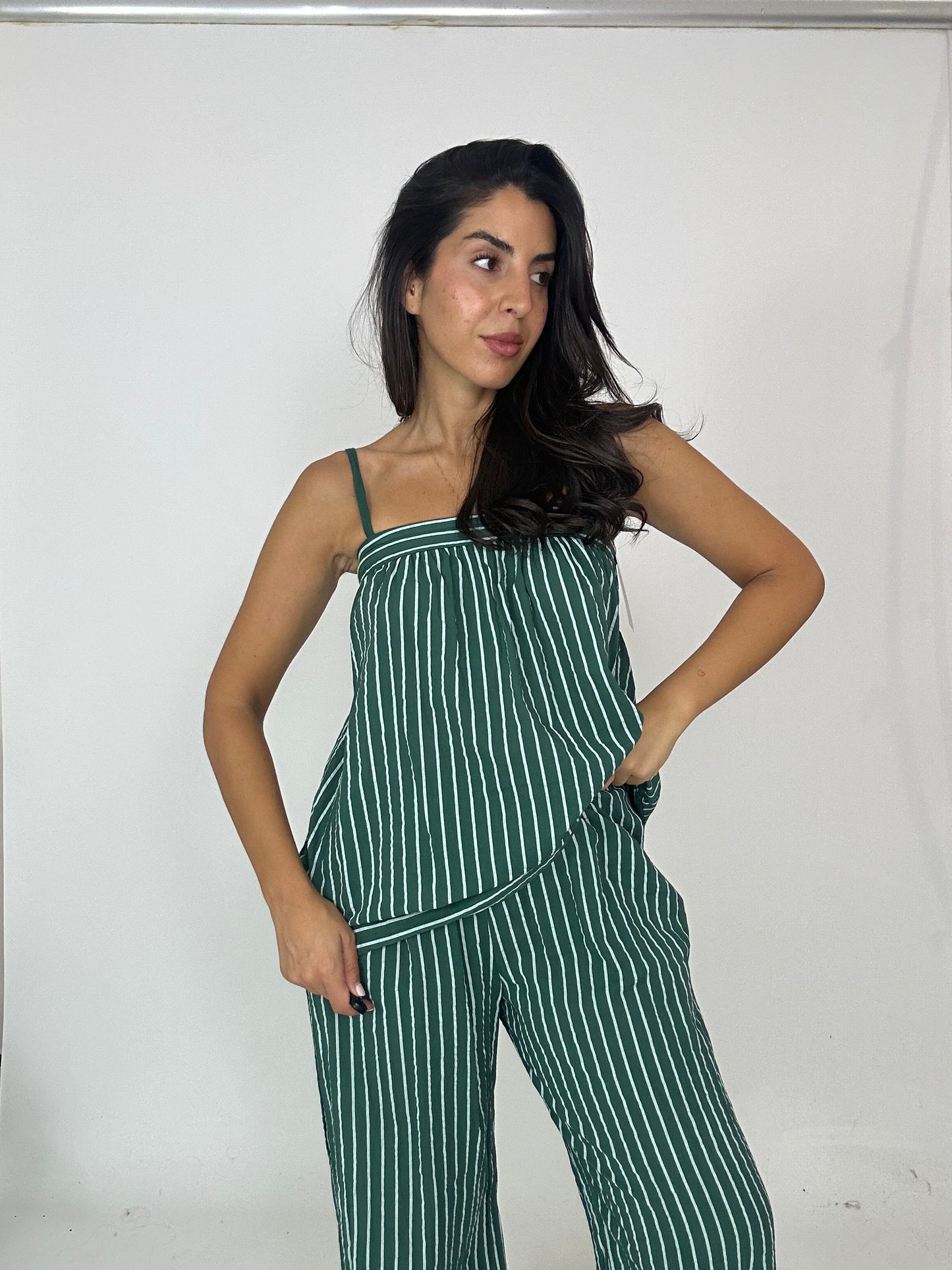 Coordinato strisce bianco e verde