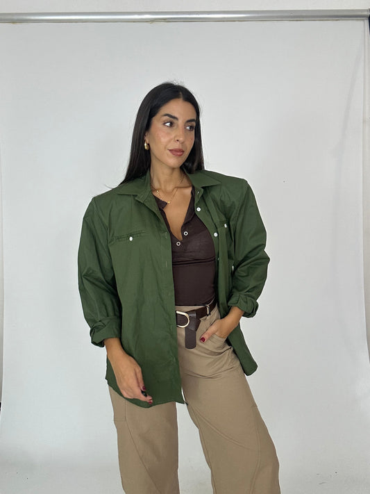 Camicia over verde