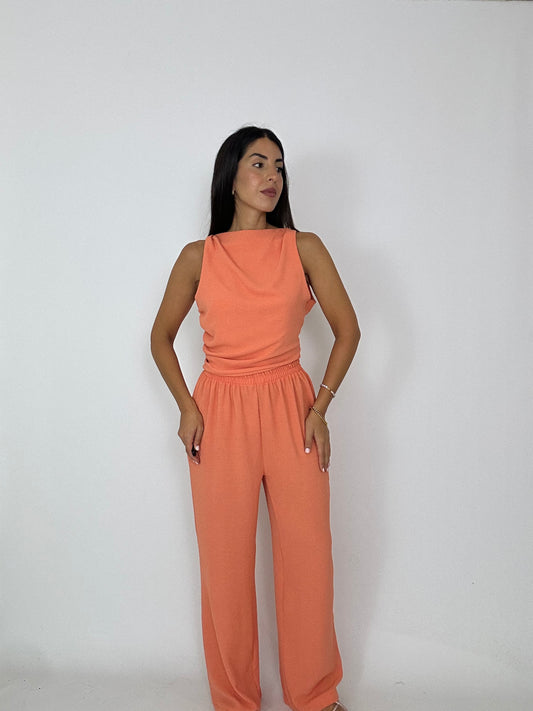 Coordinato scollato dietro pesca