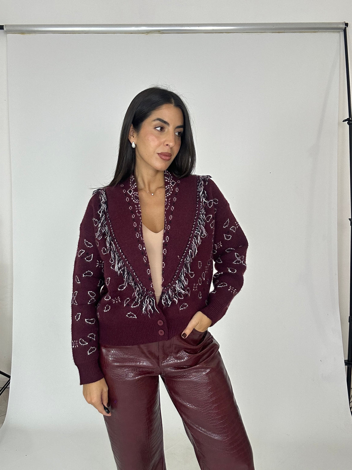 Cardigan stampa bandana