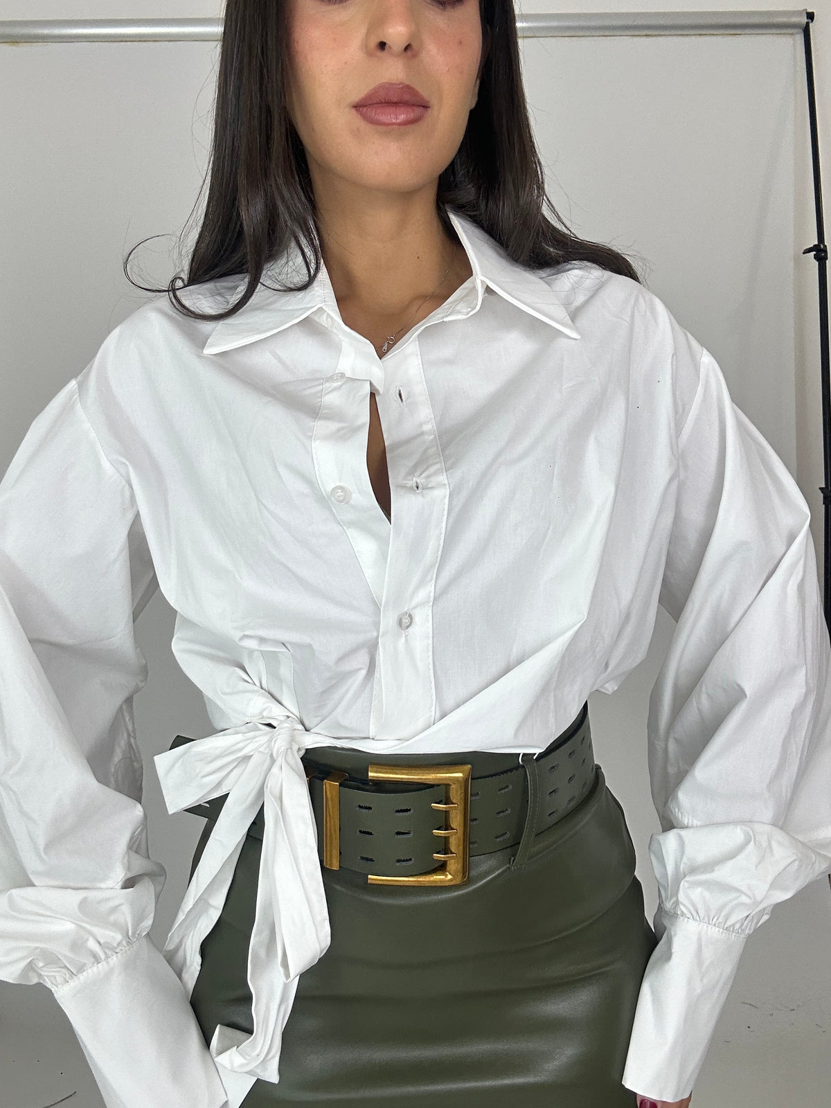 Camicia in cotone con fiocco