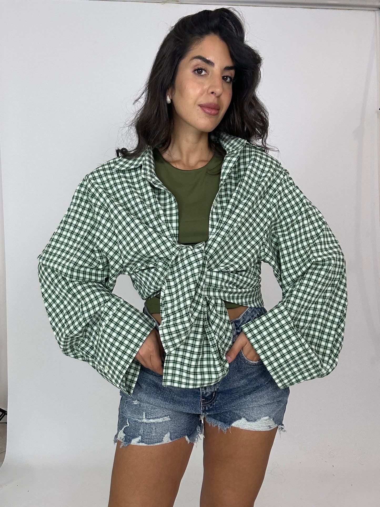 Camicia quadri cn spallina rinforzata