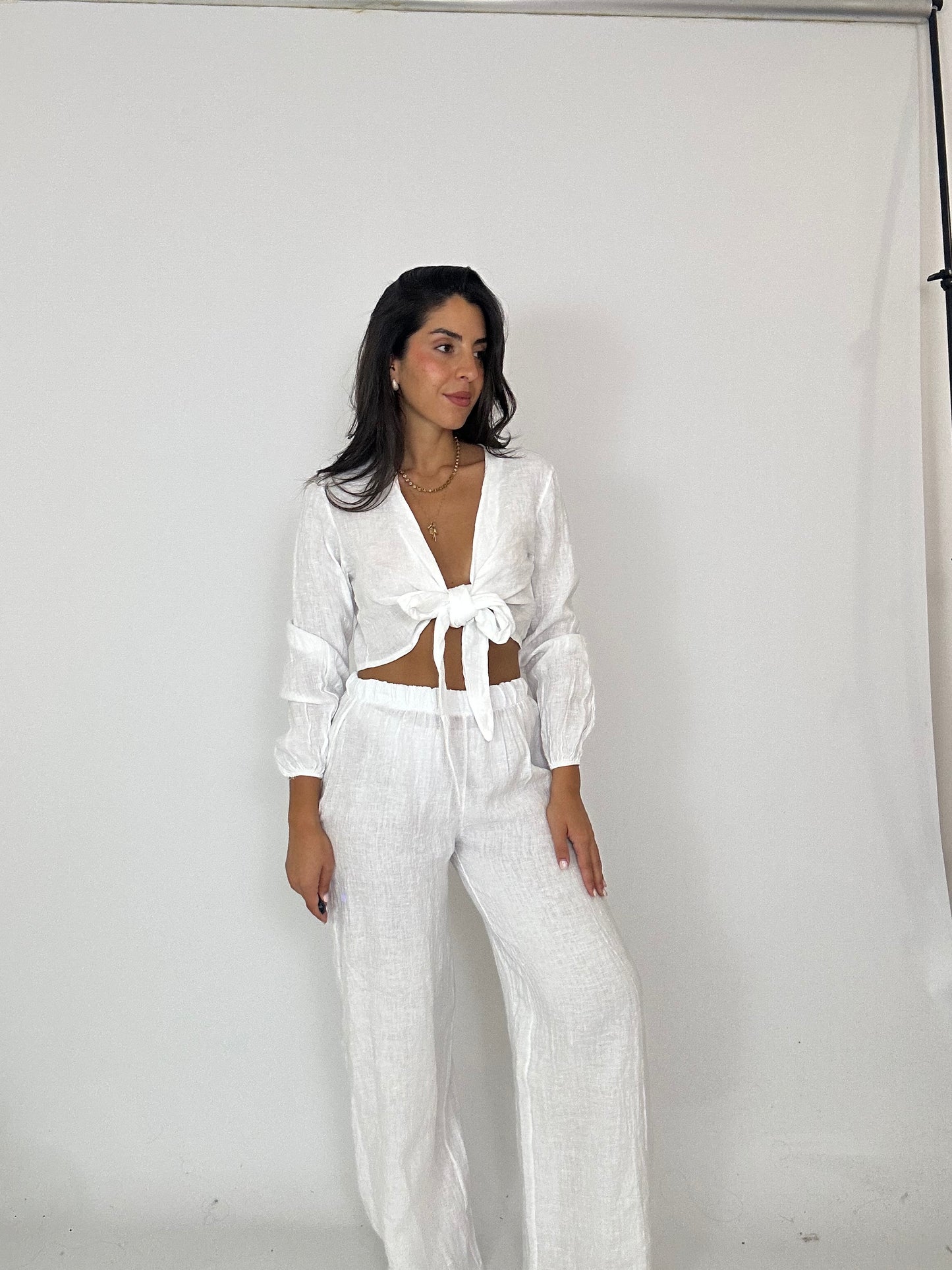 Coordinato puro lino bianco