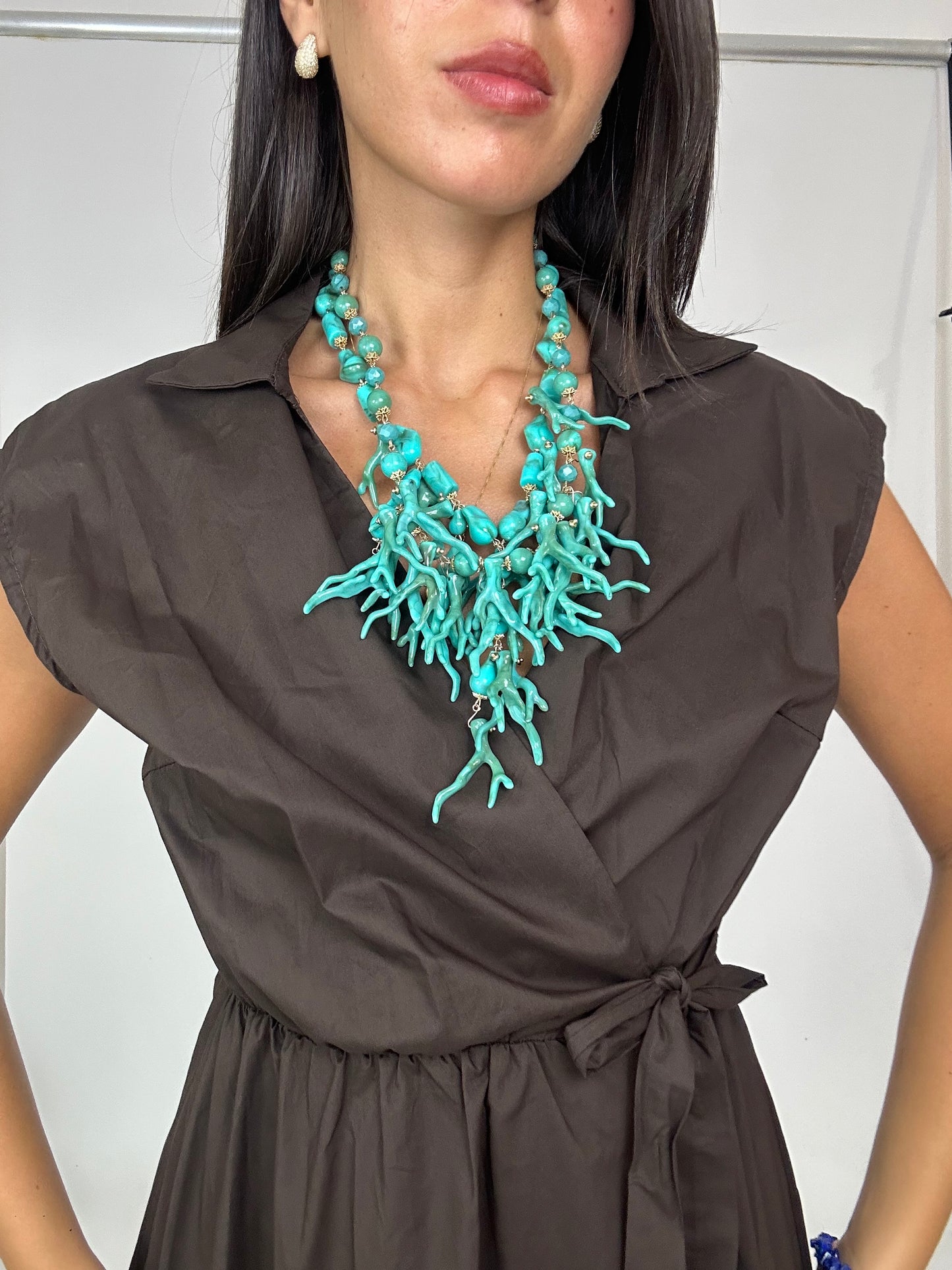 Collana corallo turchese