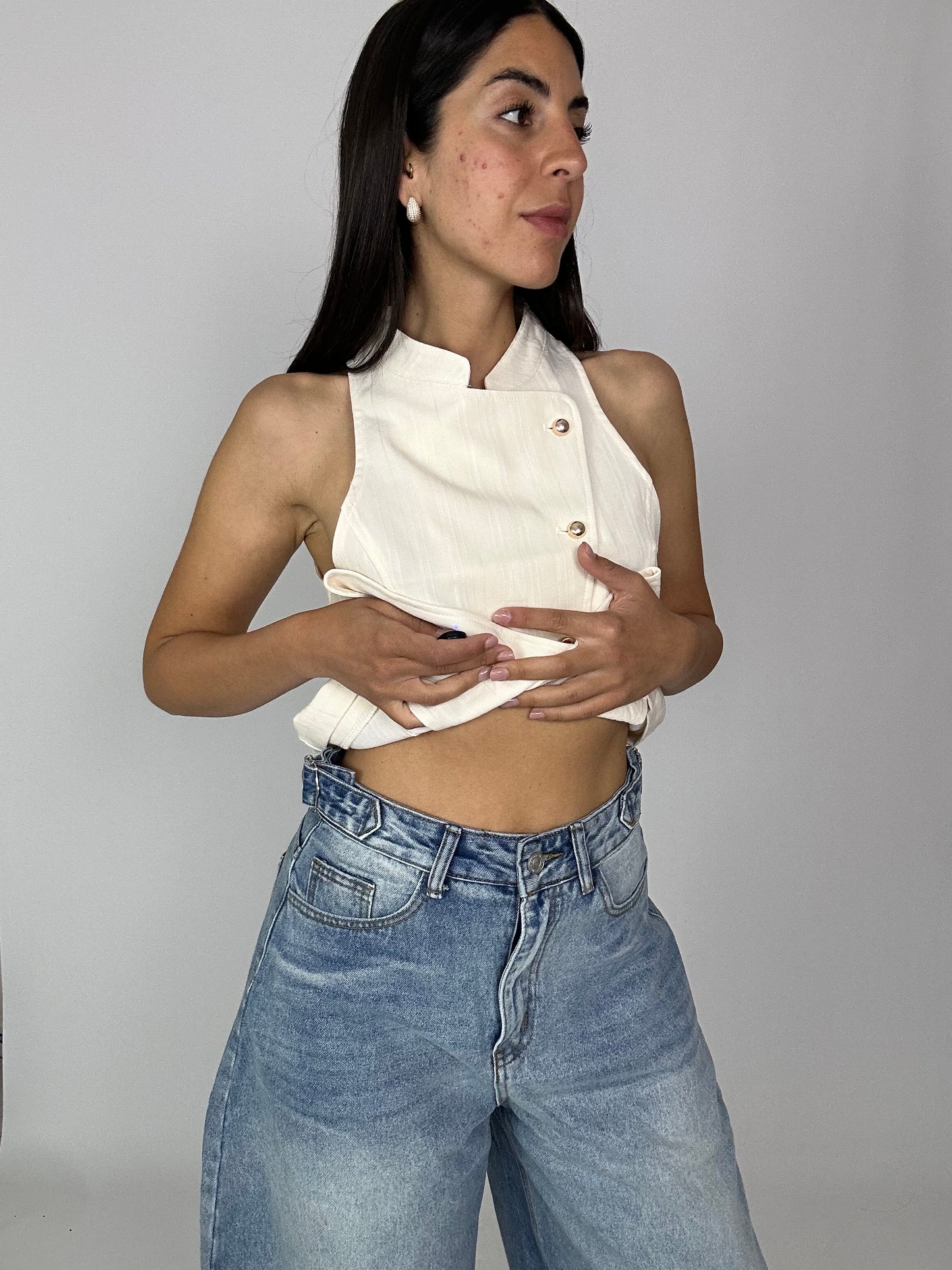 Jeans Balloon con fibbia in vita