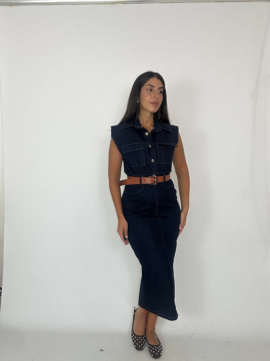 Abito midi Denim