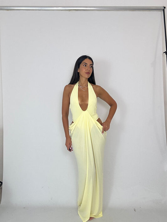 Abito giallo con body