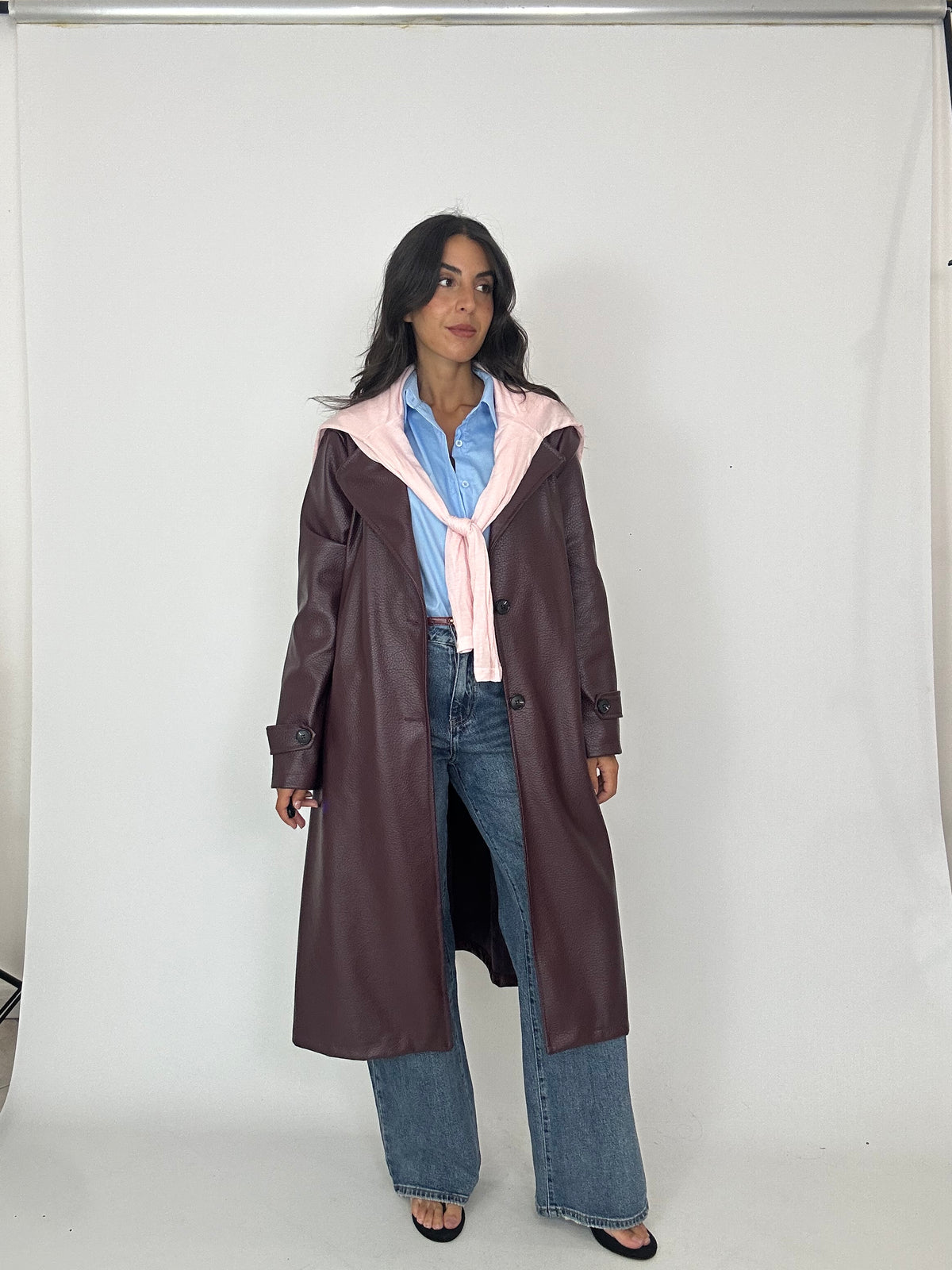 Trench eco pelle vinaccio