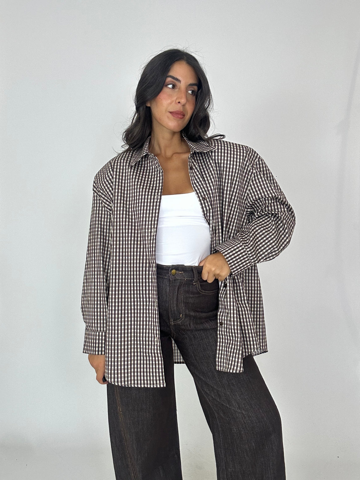 Camicia quadri spallina rinforzata