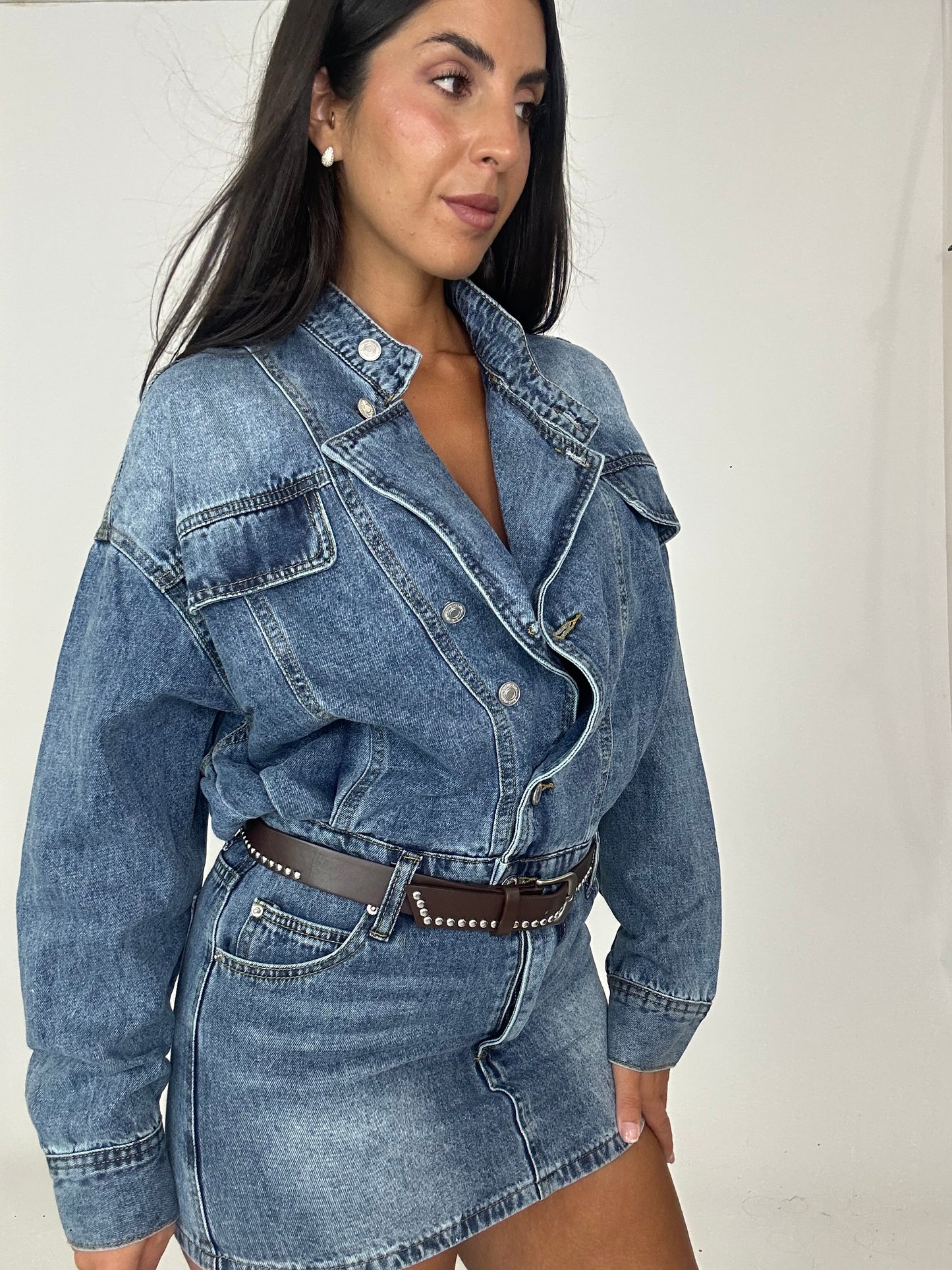 Abitino in denim con cintura