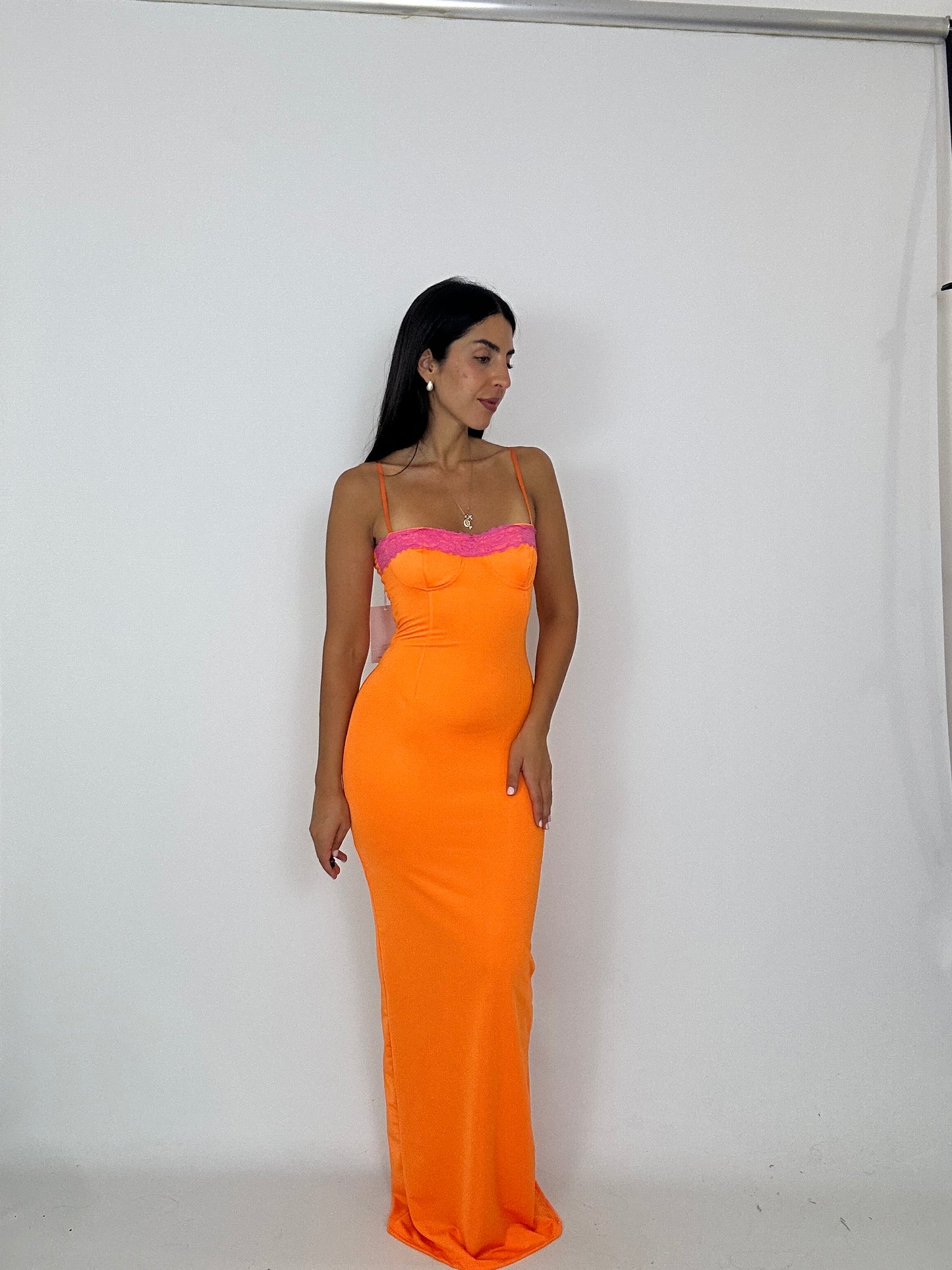 Tubino arancio e fucsia
