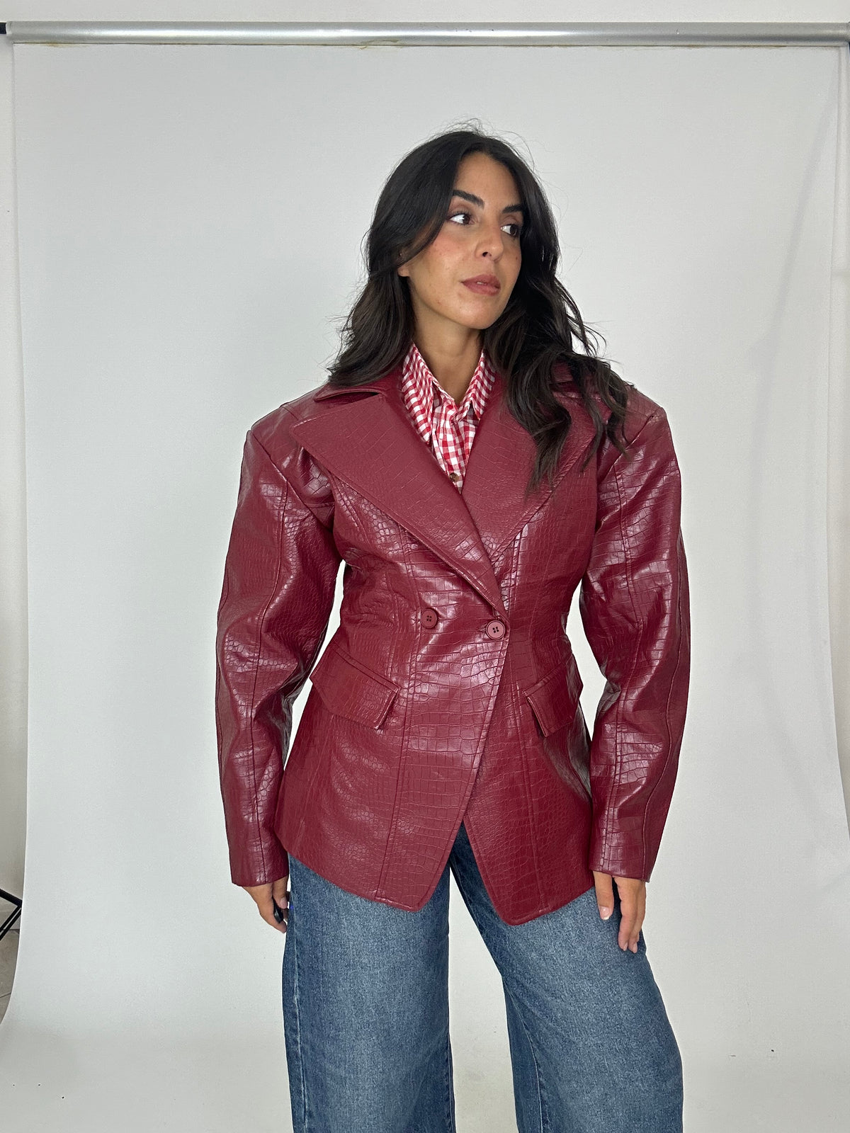 Blazer eco pelle strutturata