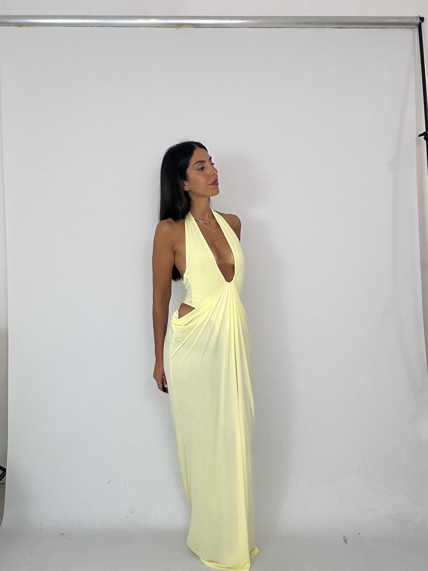 Abito giallo con body