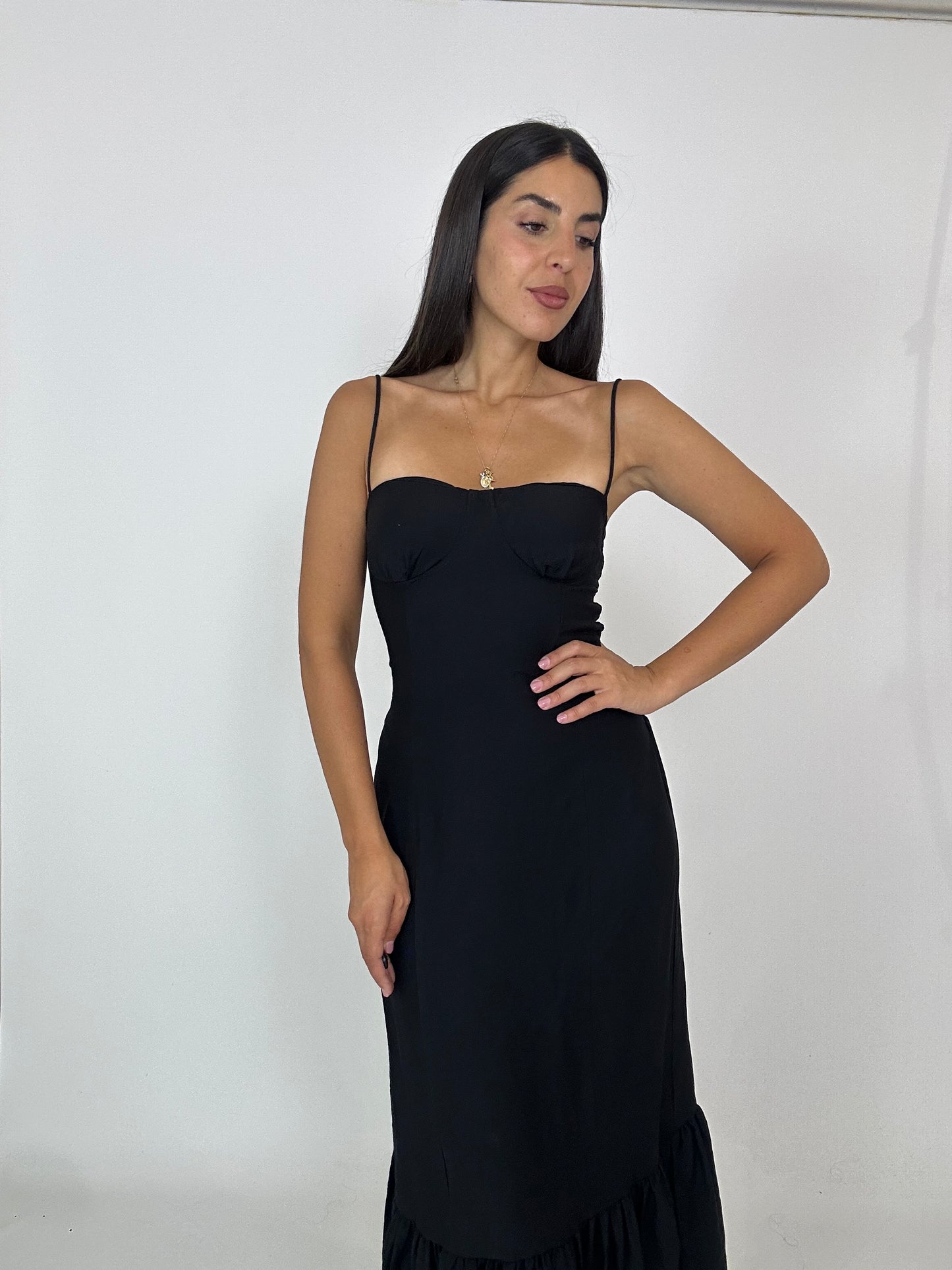 Abito nero in cotone leggero