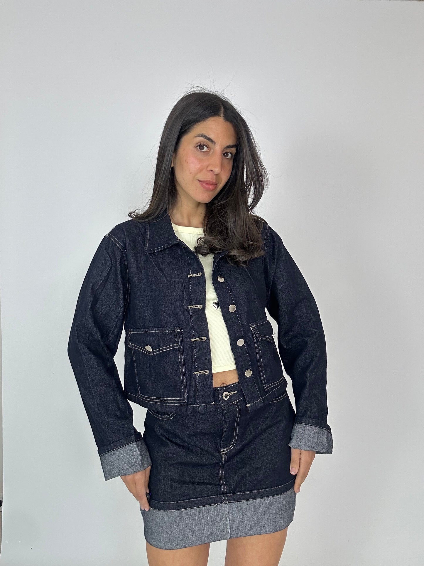 Coordinato Denim giubbotto- gonna
