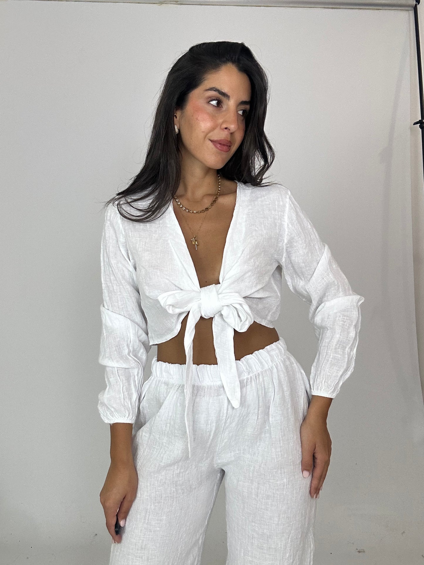 Coordinato puro lino bianco