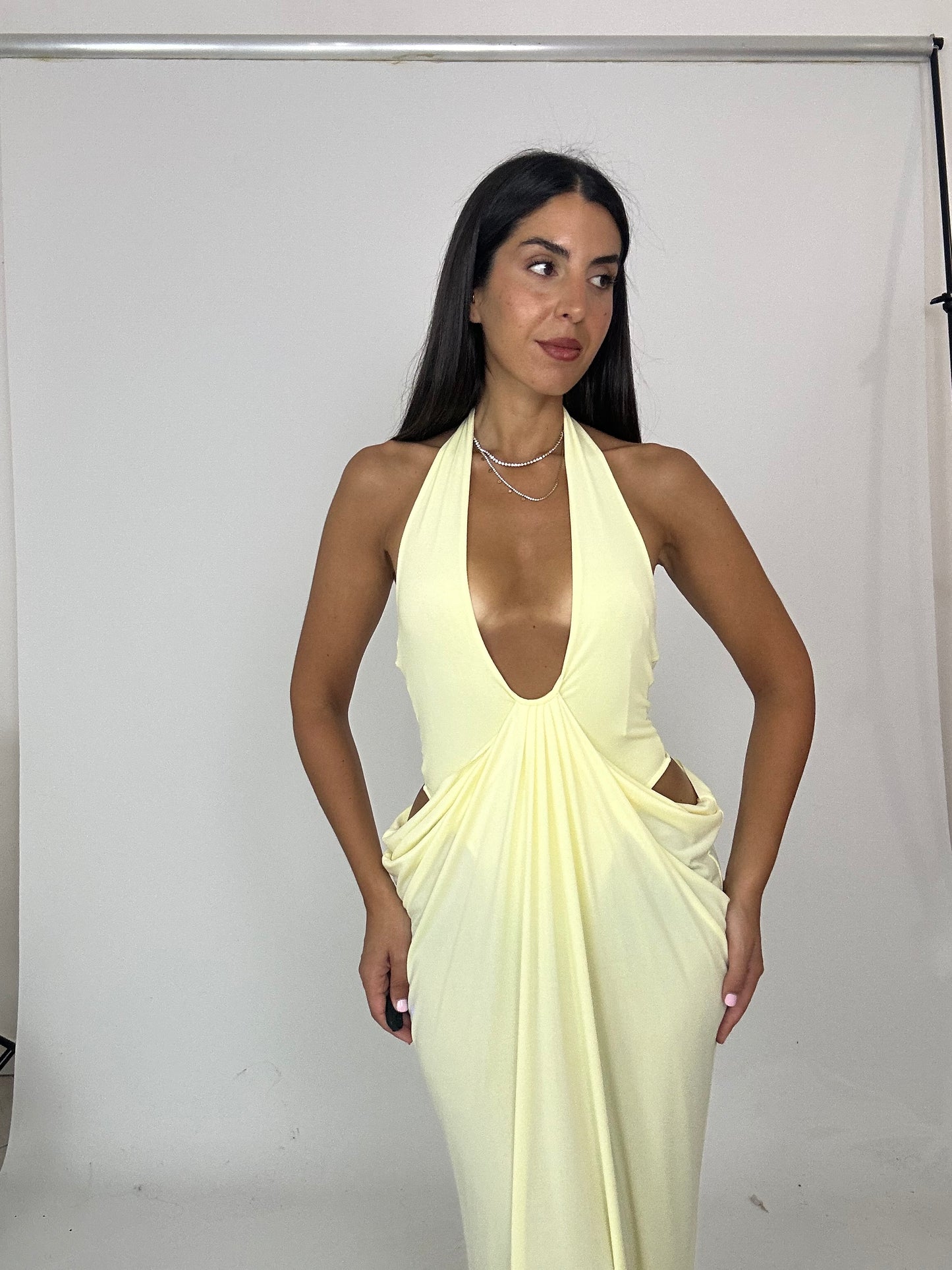 Abito giallo con body