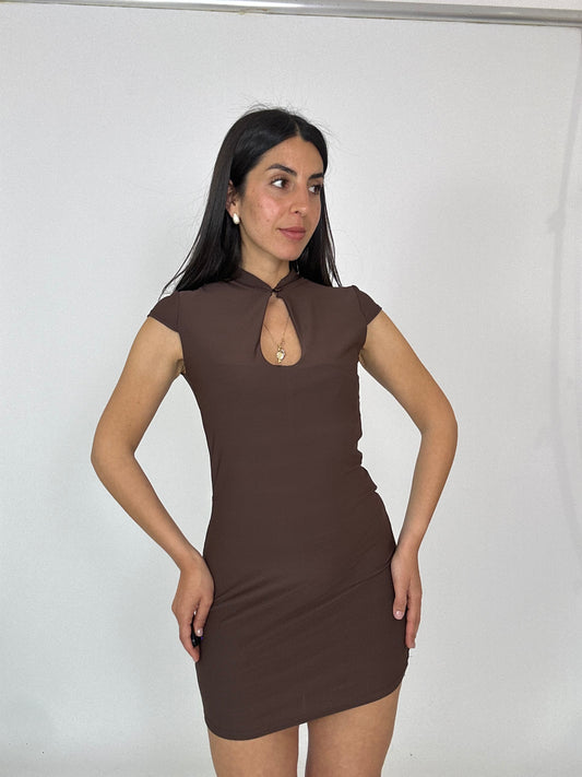 Vestito lycra marrone