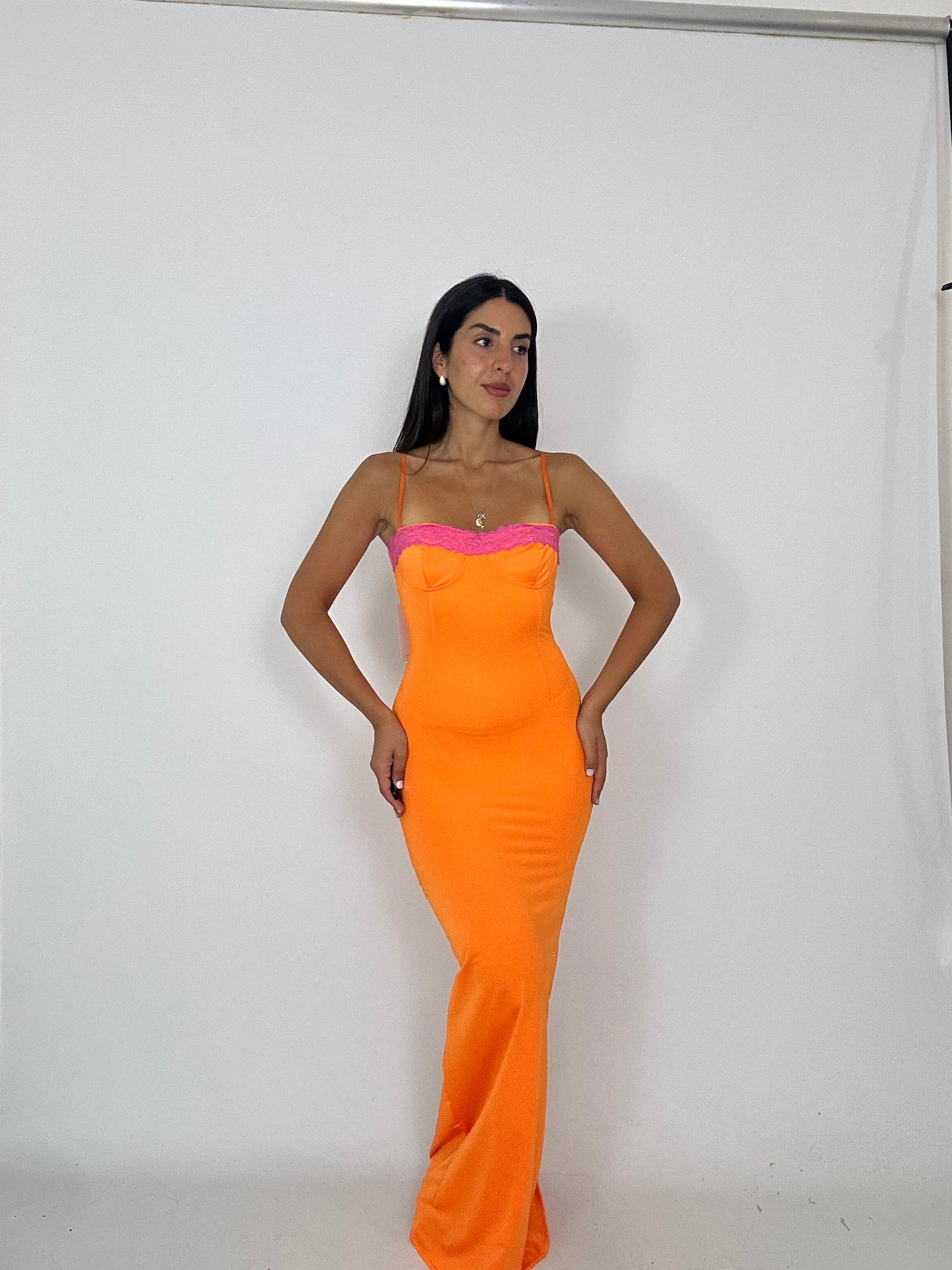Tubino arancio e fucsia
