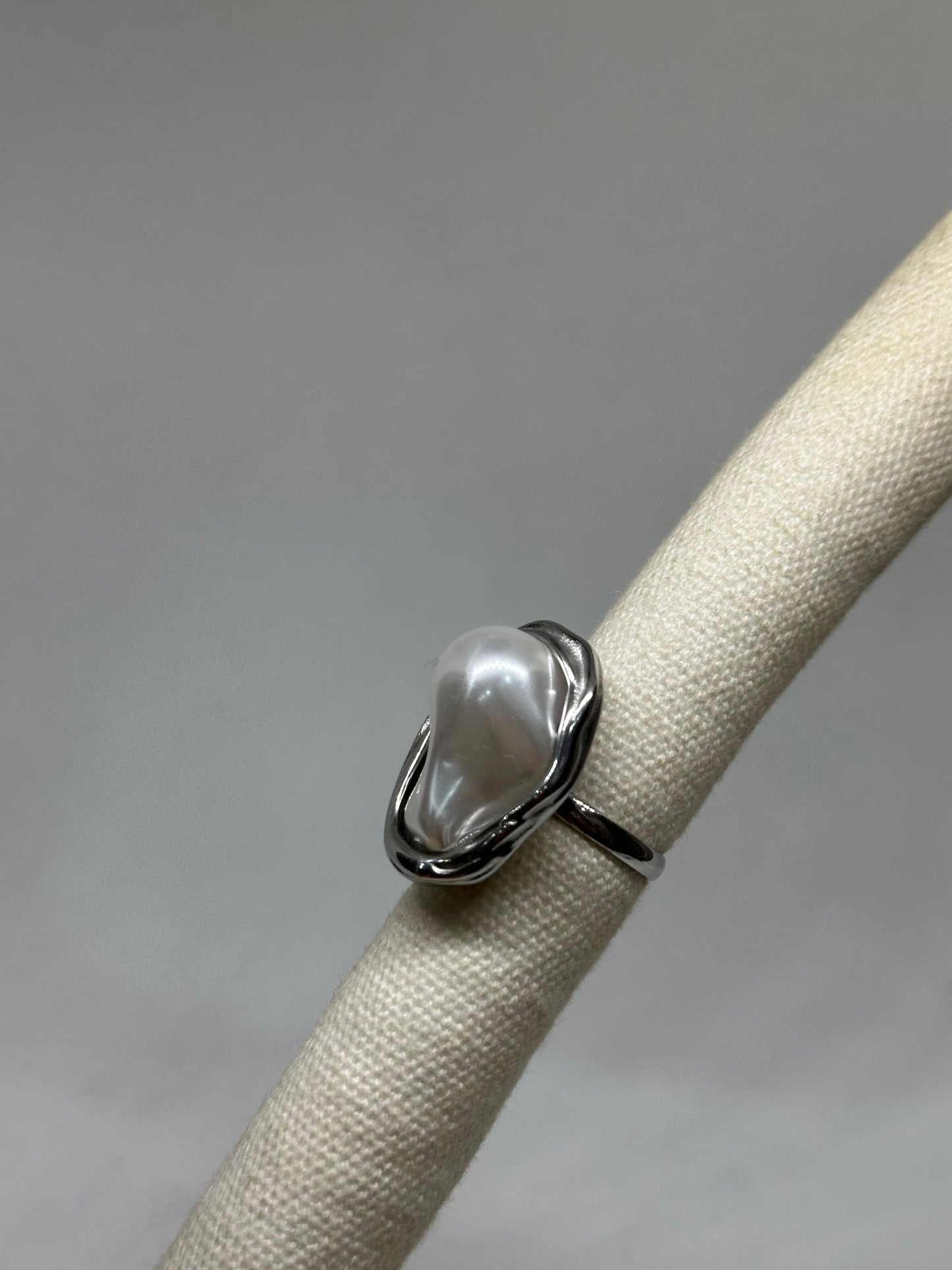 Anello argento perla regolabile