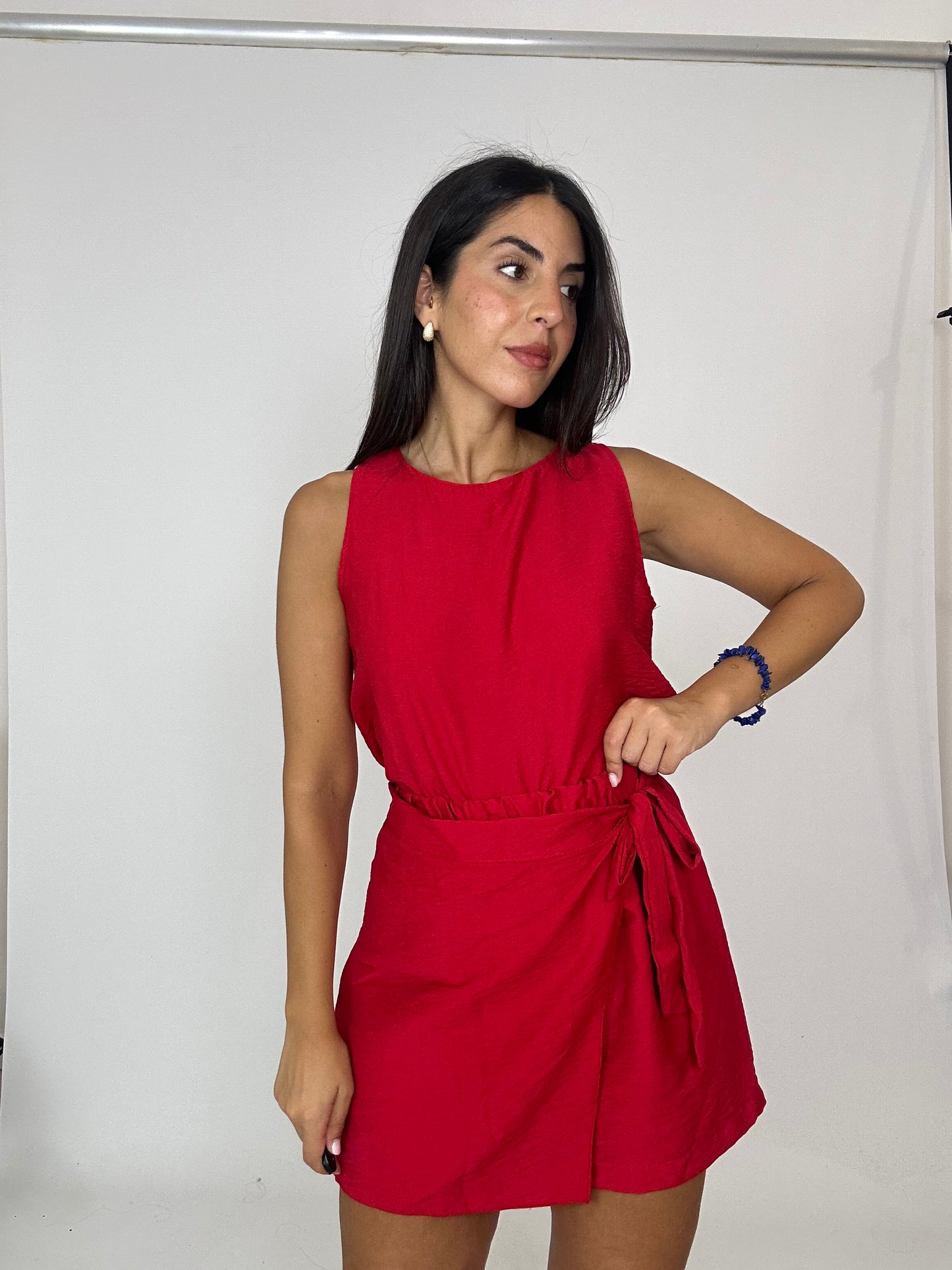 Coordinato corto rosso leggero