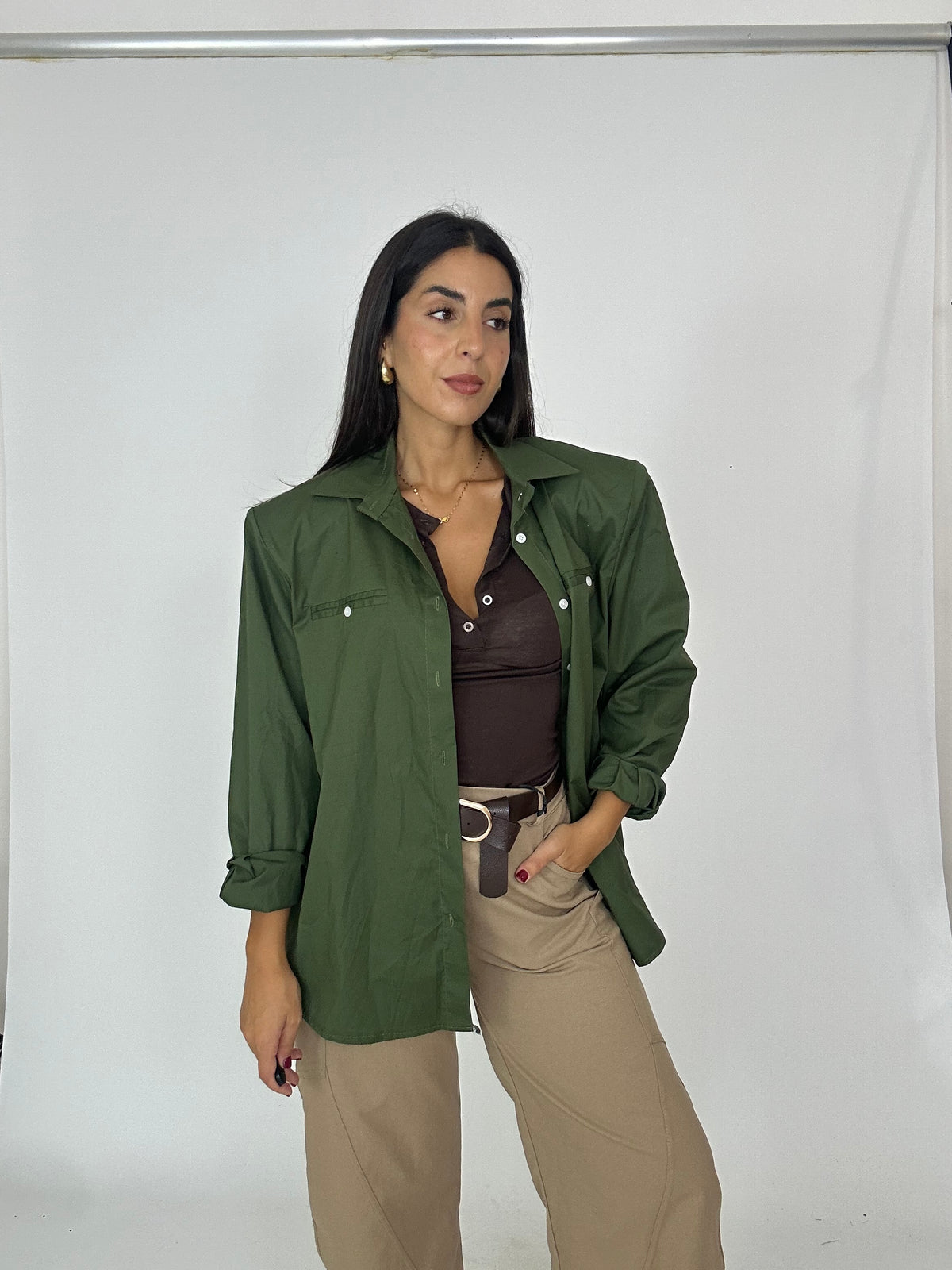 Camicia over verde