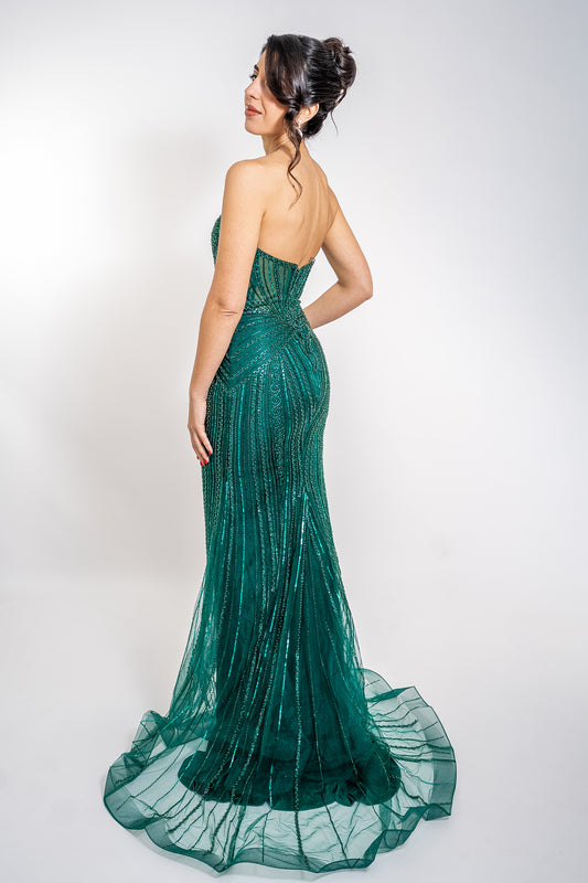 Abito Gioiello Verde Smeraldo Lungo – Birthday Collection