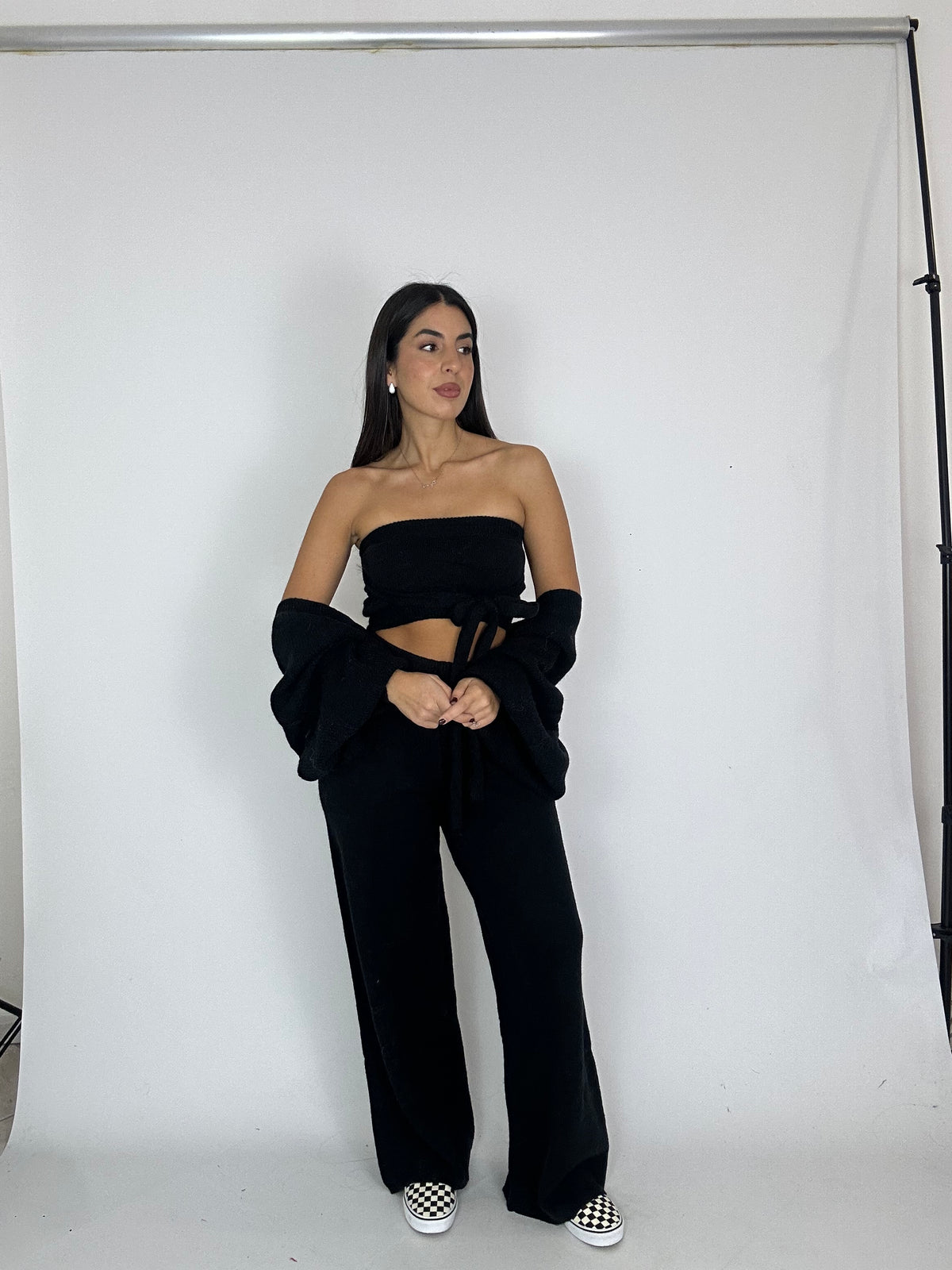 Coordinato tre pezzi in lana nero